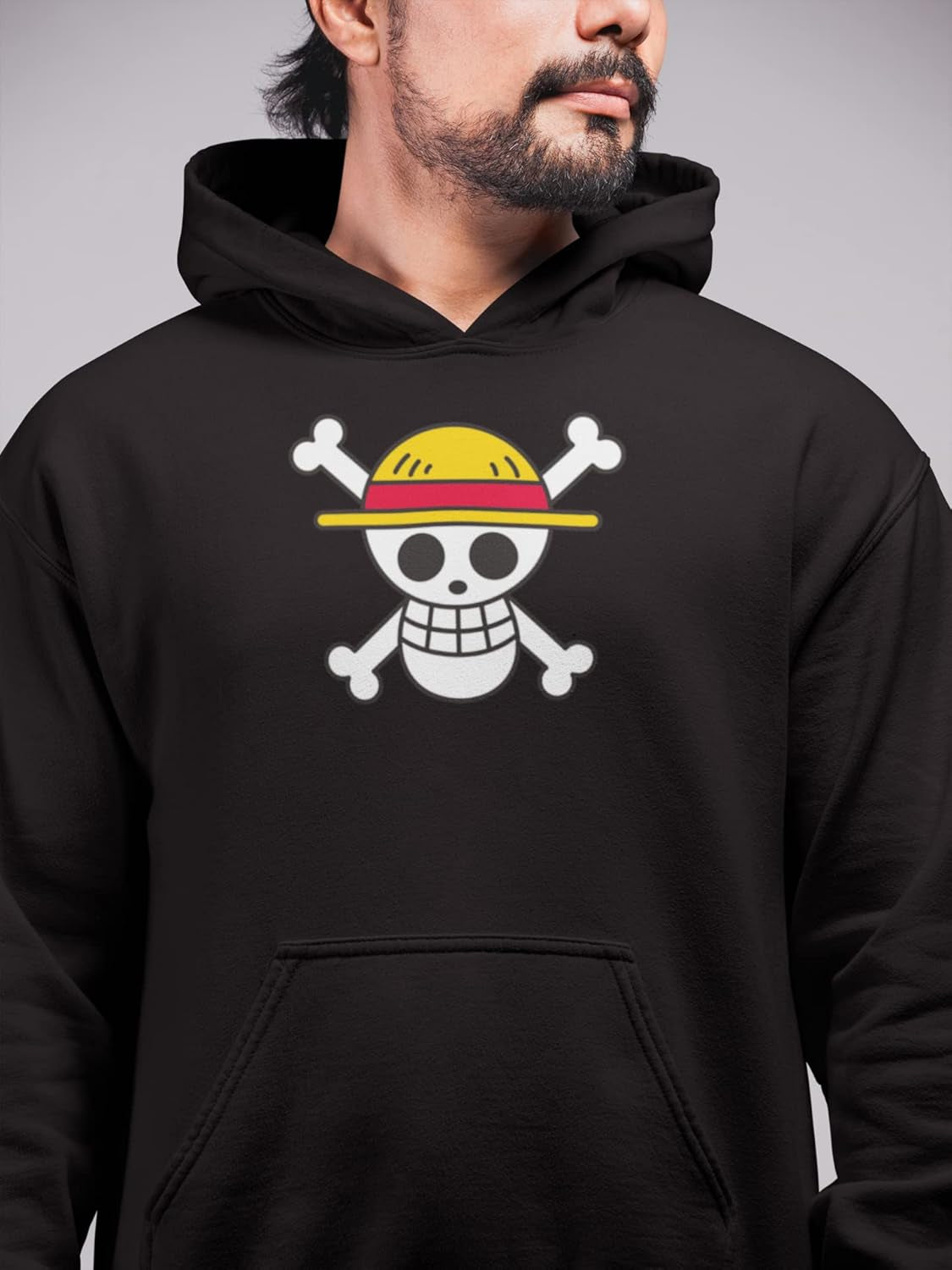 One Piece Skull Hoodie Pullover - Manga Anime Japanese Japan Popular TV Show Monkey Luffy Rubber Pirates King Devil Fruit Straw Hat Adults Kids Gift Present